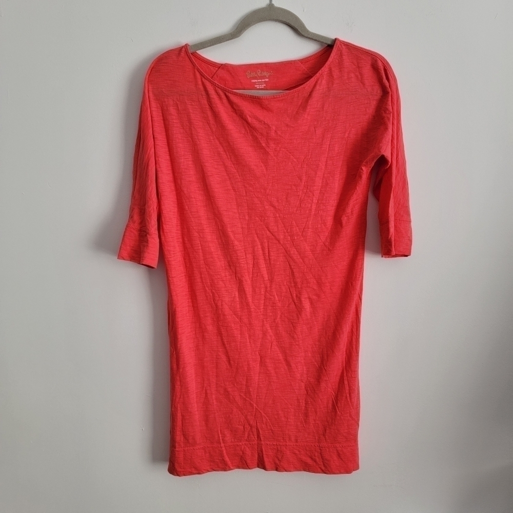 Lilly Pulitzer orange red Pima cotton dress